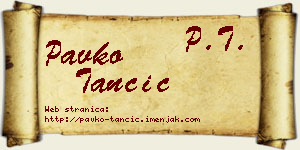 Pavko Tančić vizit kartica